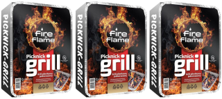 Gril na drevené uhlie - Set 3x single piknikový gril