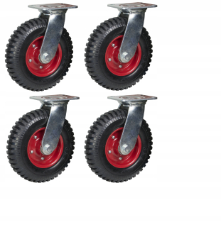 Kolesá na kosačku na trávu - SADA 4 PEVNÝCH VOLANTOV 160mm VOZÍK 600kg otočné koliesko