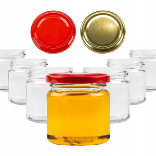 Poháre na med - SET 50x téglikov na med, džem, kašu, zaváraniny, 212 ml + viečko