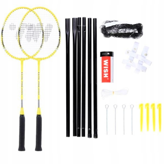 Badmington pre deti - Badminton Set Rocket Mesh žltá rodinná hra Badminton