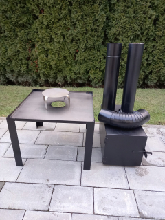 Záhradná udiareň - Poľský gril visiaci tri -srdiečko 60 cm záhrady
