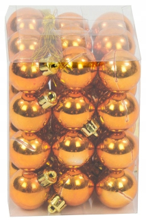 Golden Baubles Non -Bubble 2,5 cm Bubble Bauble 36 ks