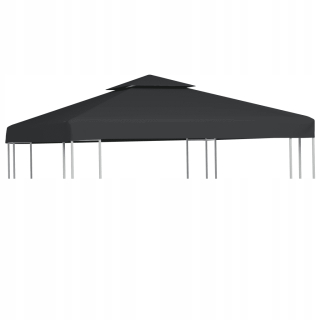 Pavilón, prístrešok - Strecha so záhradným altánkom, 310 g/m², tmavo šedá, 3x3 m