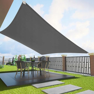 Záhradný slnečník - Obdĺžniková slnečná plachta 2,5x3m šedá