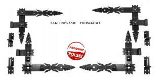 Záves na bránu - Kuta 400 mm uhlový záves, práškový kováč 4 ks