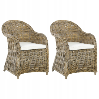 Záhradná stolička - Sada 2 záhradných sedadiel Rattan Natural Sus