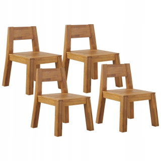 Záhradná stolička - Sada 4 záhradné stoličky Livorn Acacia Wood