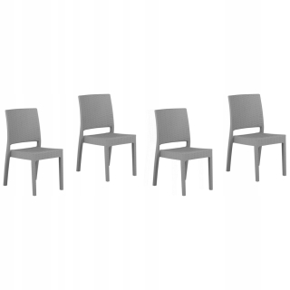 Záhradná stolička - Sada 4 záhradných stoličiek svetlo šedá fossano