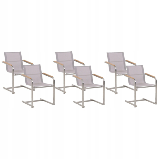 Záhradná stolička - Sada 6 záhradných stoličiek Beige Cosioleto