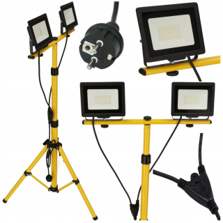 Záhradné halogény - Halogénové LED 2x50W set + statív 170 cm 6000K IP65