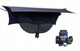 Záhradná hojdacia sieť hamak - Sada Navy/ Olive Hammock