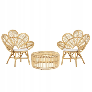 Záhradná zostava nábytku - Sada balkónových nábytku Rattan Beige Florenti