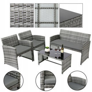 Záhradná zostava nábytku - Bistro Furniture Set, béžové vankúše, drevo