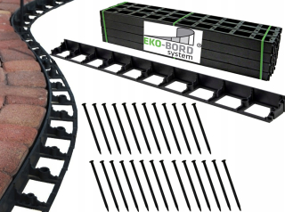 Obruba do záhrady - Záhradný trávnik RIM Set 45 mm 1 m Palisada uni eko-bord 8m+kotvy