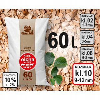 Piliny, štiepky na údenie - GREDHID GROCES ALDER KL-08/60L GRILLPAL
