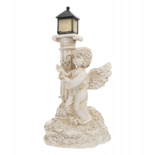 Živici anjel figurín záhradná solárna lampa