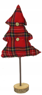 Vianočný stromček 26,5 x 13 cm drevo/prírodný polyester/cz