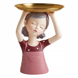Záhradná figúrka - dievčenská socha socha Girl Sculpture Resin Pink