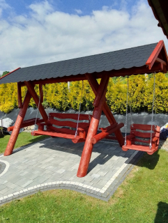 Záhradná hojdačka - NB5039 modro-zelený priemer 100 cm hniezdo