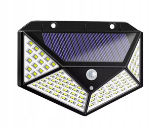 Osvetlenie na jazierko, rybník - 100 LED vonkajšie solárne svietidlo s pohybovým senzorom
