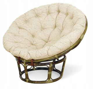 Vankúš na záhradný nábytok - vankúšový kreslo Papasan Rattan 110 cm béžová