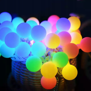 Svetelný stĺp do záhrady - Solárne vonkajšie svetlá garland RGB LED víla String Light DreamColor Mini