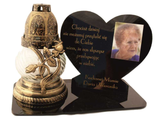 Soš s odhodlaním +sviečka +fotografia na hrobe