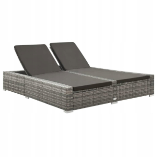 Záhradné lehátko - Vidaxl Double Garden Sun Leb, Polirattan,