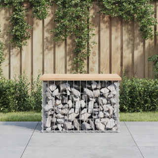 Záhradná lavica - Vidaxl záhradná lavica, s Gabion, 63x44x42 cm, masívne borovicové drevo