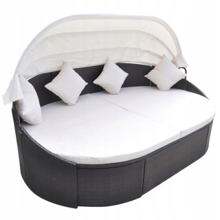 Záhradné lehátko - Vidaxl Garden Bed s baldachýnom, Polystan,