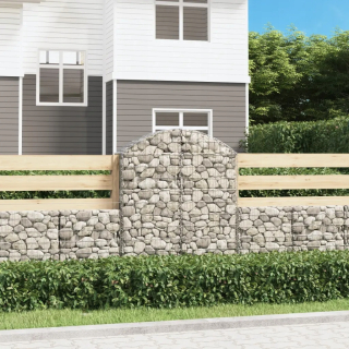 Gabion - Vidaxl Arched Basket Gabion 100x30x120/140 cm, galvanizované železo
