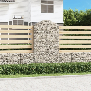 Obal na kvetináč - Vidaxl Arched Basket Gabion 100x30x180/200 cm, pozinkované železo