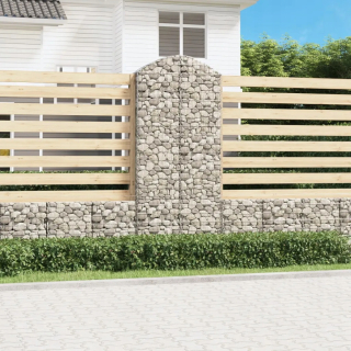 Záhradný kvetináč - Vidaxl Arched Basket Gabion 100x30x220/240 cm, pozinkované železo
