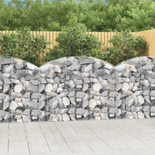 Gabion - Vidaxl Arched Gabic Bin 150x30x100/120 cm, pozinkované železo