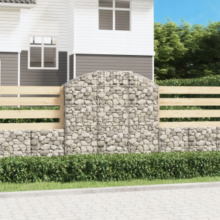 Záhradný kvetináč - Vidaxl Arched Gabic Bin 150x30x140/160 cm, pozinkované železo