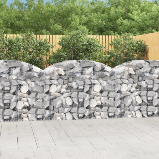 Gabion - Vidaxl Arched Gabic Bin 150x50x100/120 cm, pozinkované železo