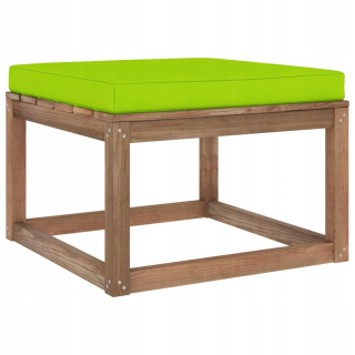 Vankúš na záhradný nábytok - Vidaxl Garden Footrest s svetlo zeleným vankúšom