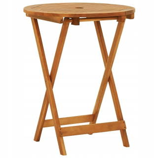 Záhradný stôl, stolík - Vidaxl skladací záhradný stôl, Ø60x75 cm, lite