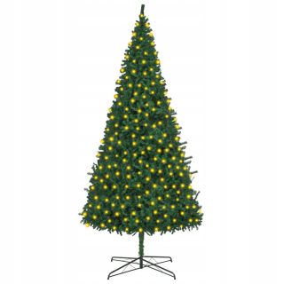 Vidaxl umelý vianočný stromček s LED žiarovkami, 400 cm,