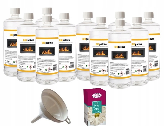 Bioetanol biopalivá sada 11 l biele kvety