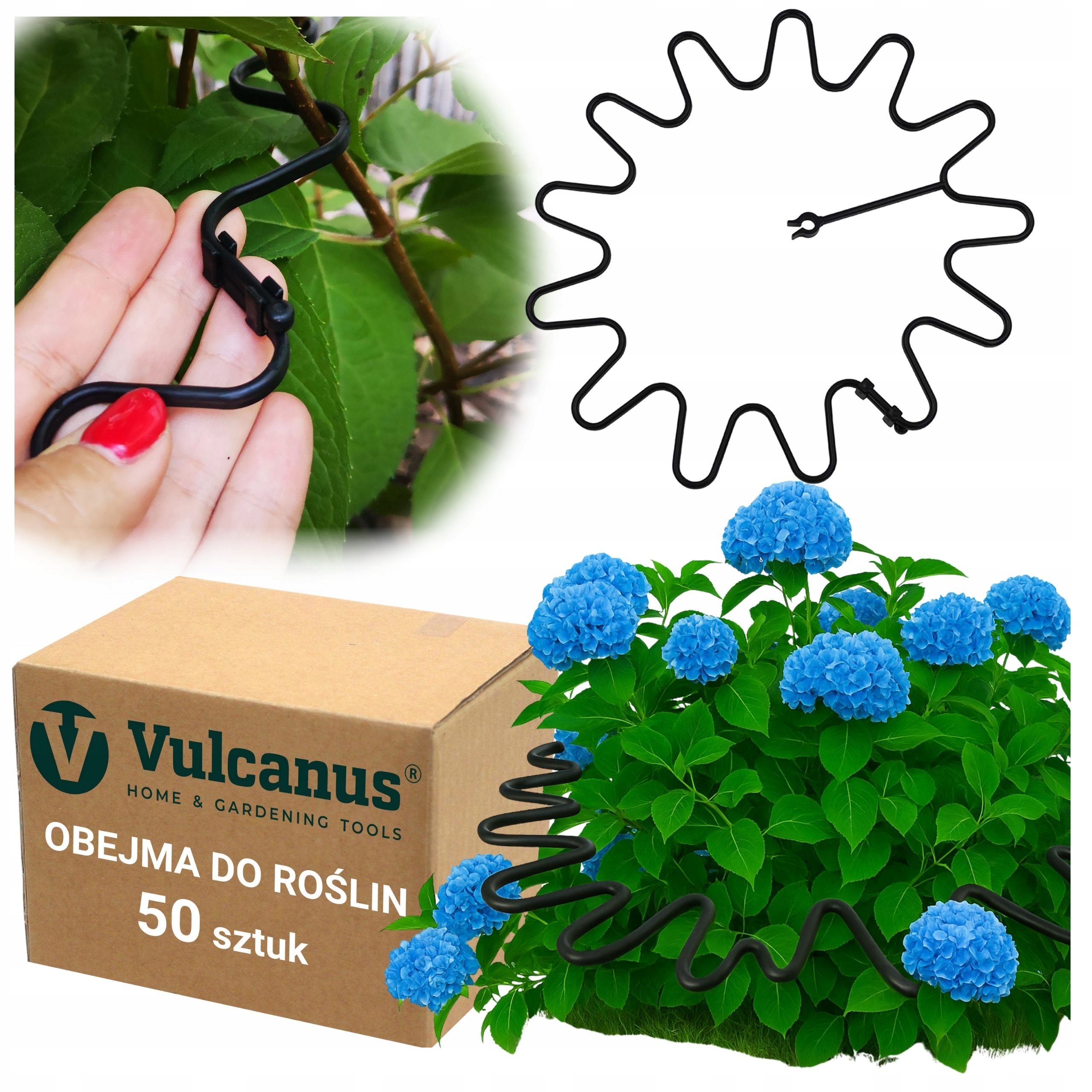 Spona na rastliny Vulcanus čierna 50 ks.