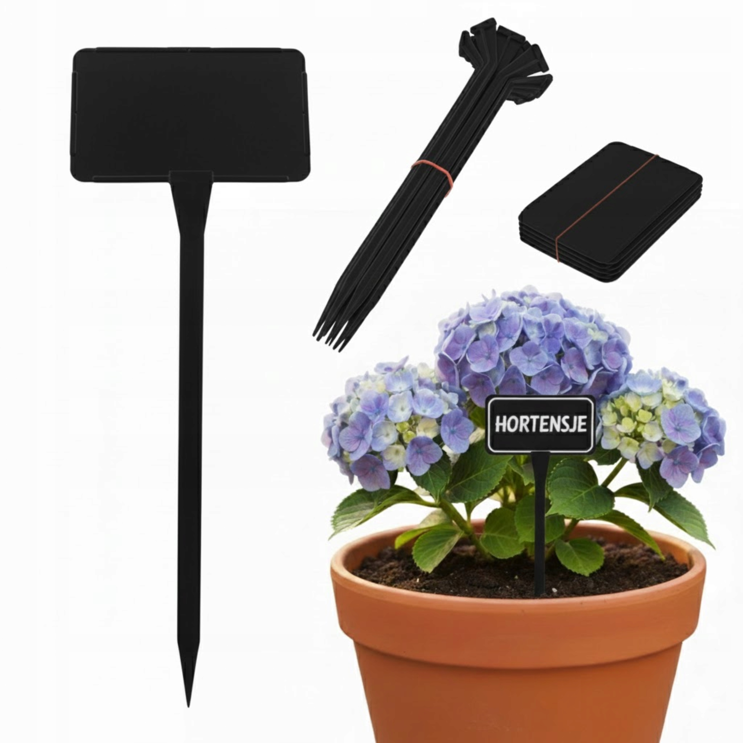 Etikety na rastliny s popisom VEĽKÉ 16x11 cm Vymeniteľné čierne pole 50 ks