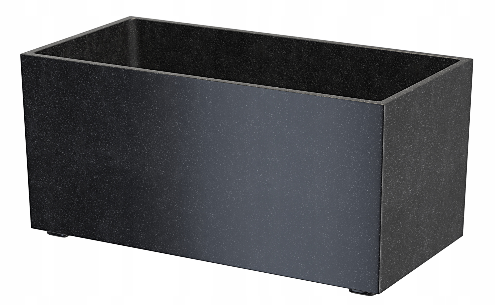 Kvetináč ARGOSLONG 60 GRANITE na terasu, čierny