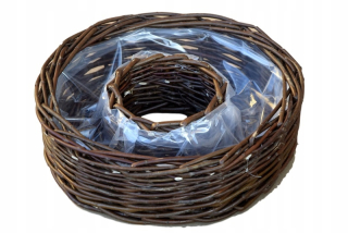 Veľký prútený kôš. Krčí kvetináč 30 cm