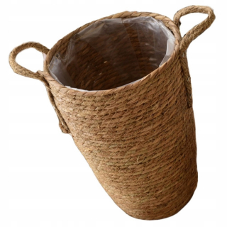 Kvetinová tkaná košík pre kvety slama