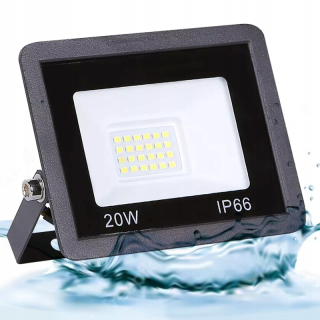 Záhradné halogény - Halogénová LED reflektor 20W Pracovná lampa IP66 4500K Slim +Ruck