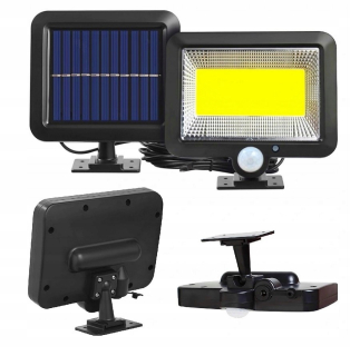 Záhradné halogény - Halogénová solárna lampa s pohybom a Sensor Twilight 100 LED silná