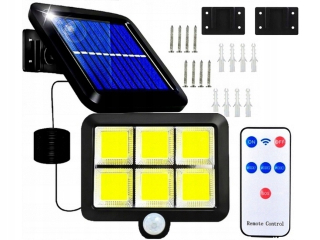 Záhradné halogény - LED solárna lampa halogénového súmrakuového snímača Strong + diaľkové ovládanie