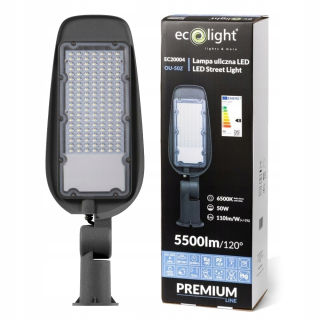 Uličná lampa - LED PULIČNÁ LAMPA 230V 50W NASTAVITEĽNÁ CW