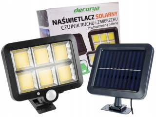 Záhradné halogény - Solárna lampa pre pozemok s detektorom pohybu súmraku